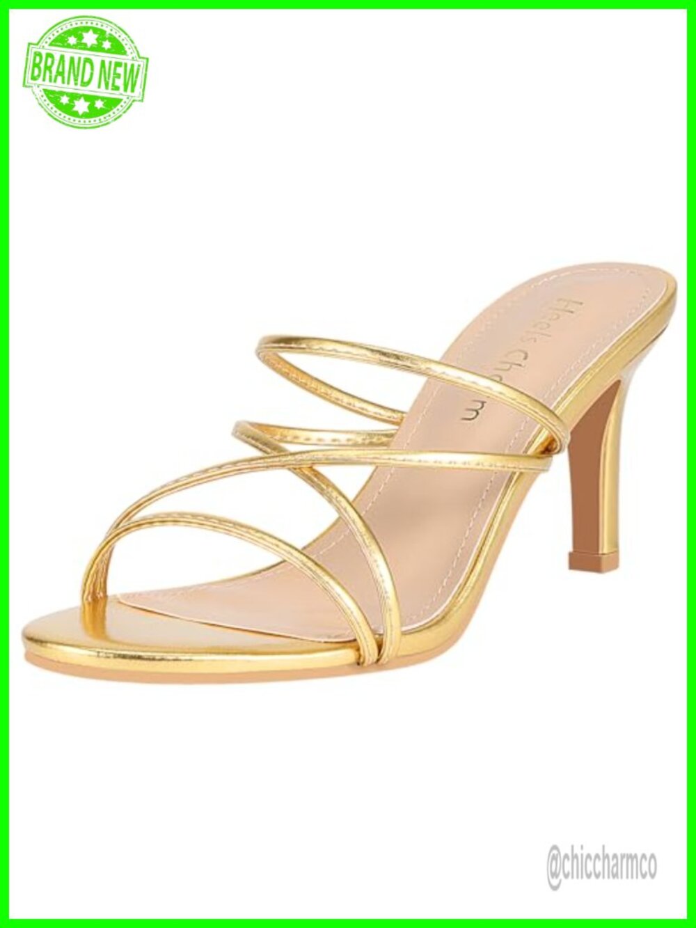 Women's Stiletto Heeled Sandals 3.27 Inch Heel Open Toe Slip On High Heel